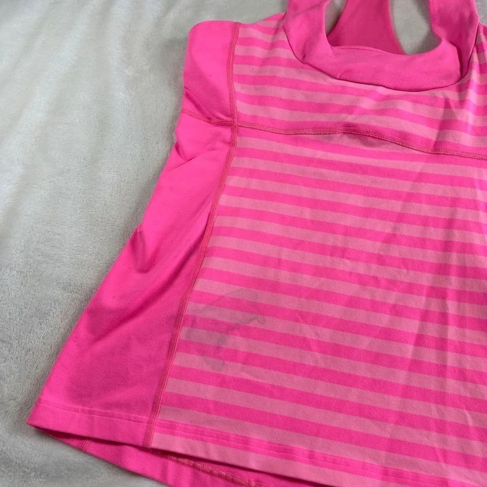 Lululemon pink striped racerback tank top y2k vintage athletic workout